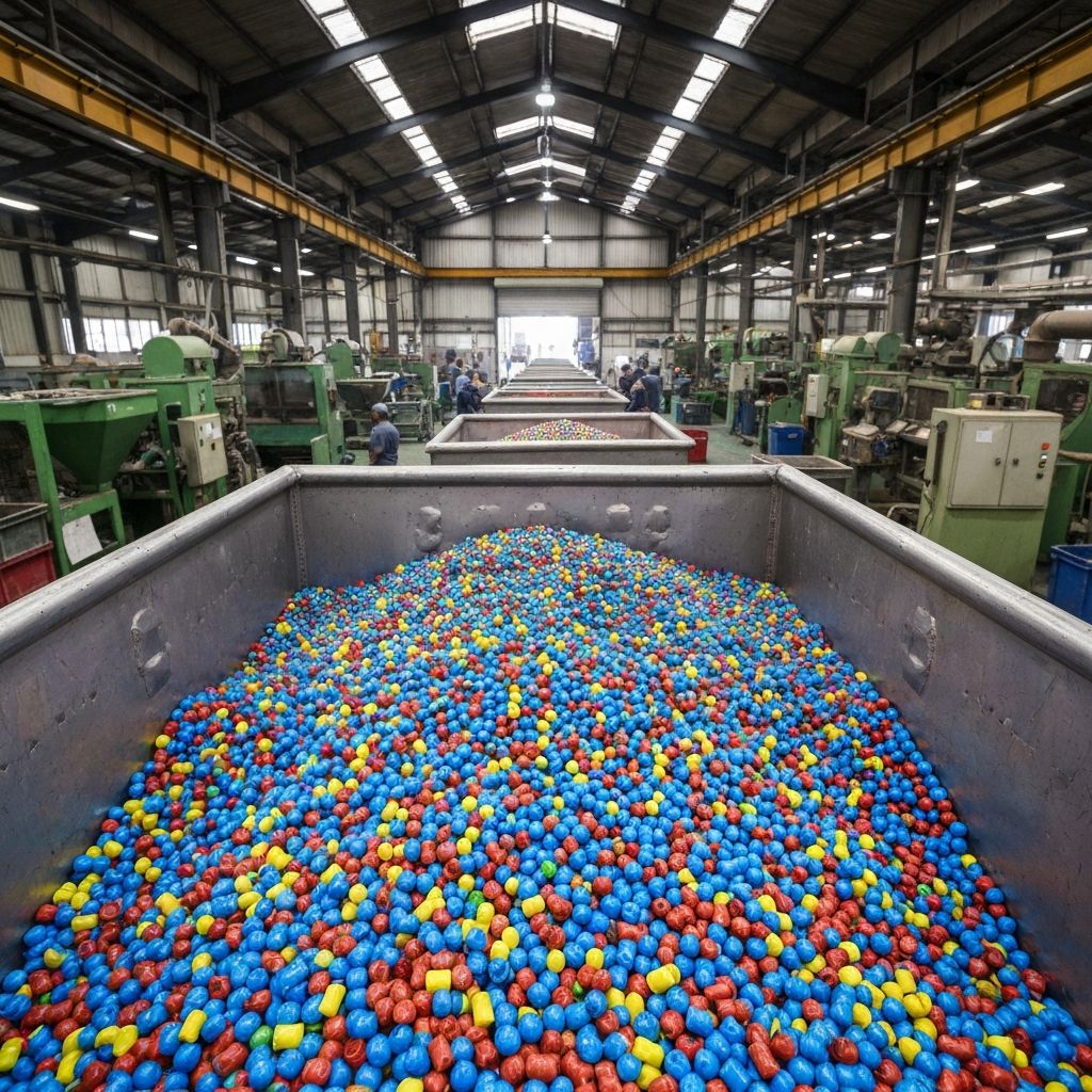 Pellets de plástico reciclado